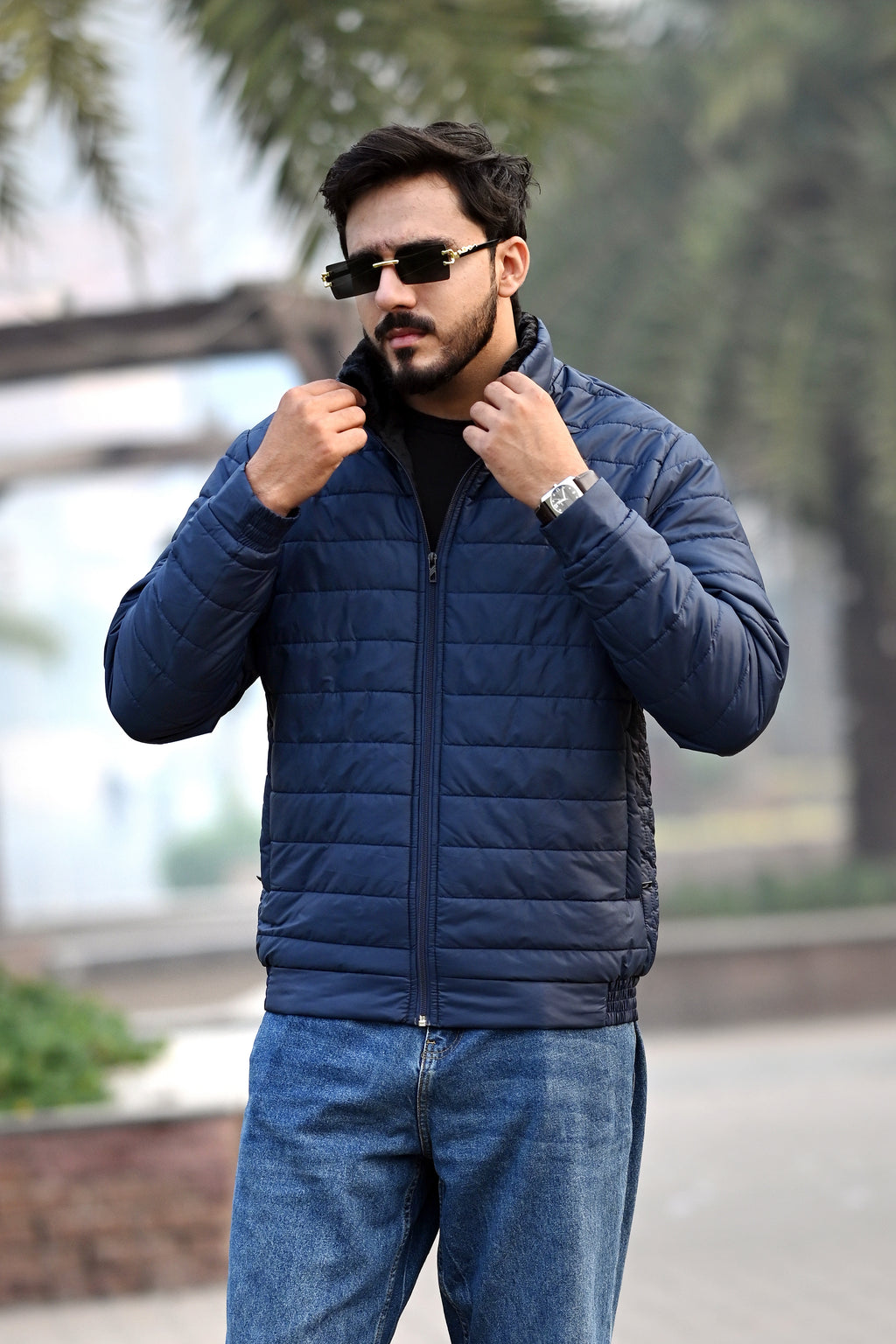 AERIS-SHELL PUFFER JACKET (FULL SLEEVES JACKET) - ASTRAL NAVY