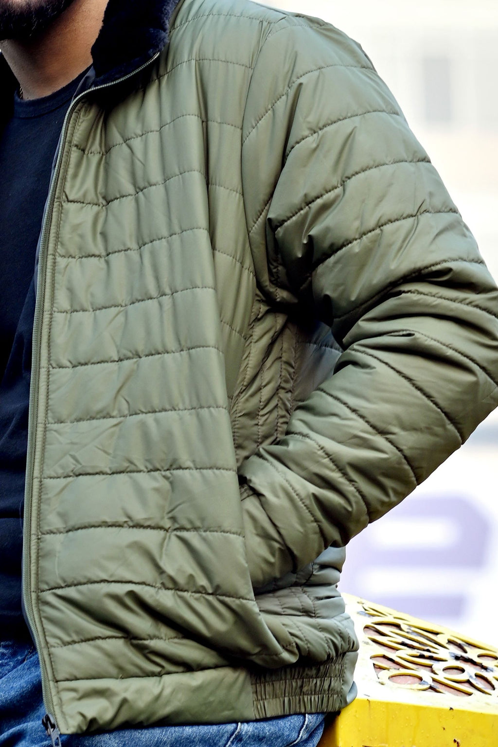 AERIS-SHELL PUFFER JACKET (FULL SLEEVES JACKET) - OLIVE DRAB