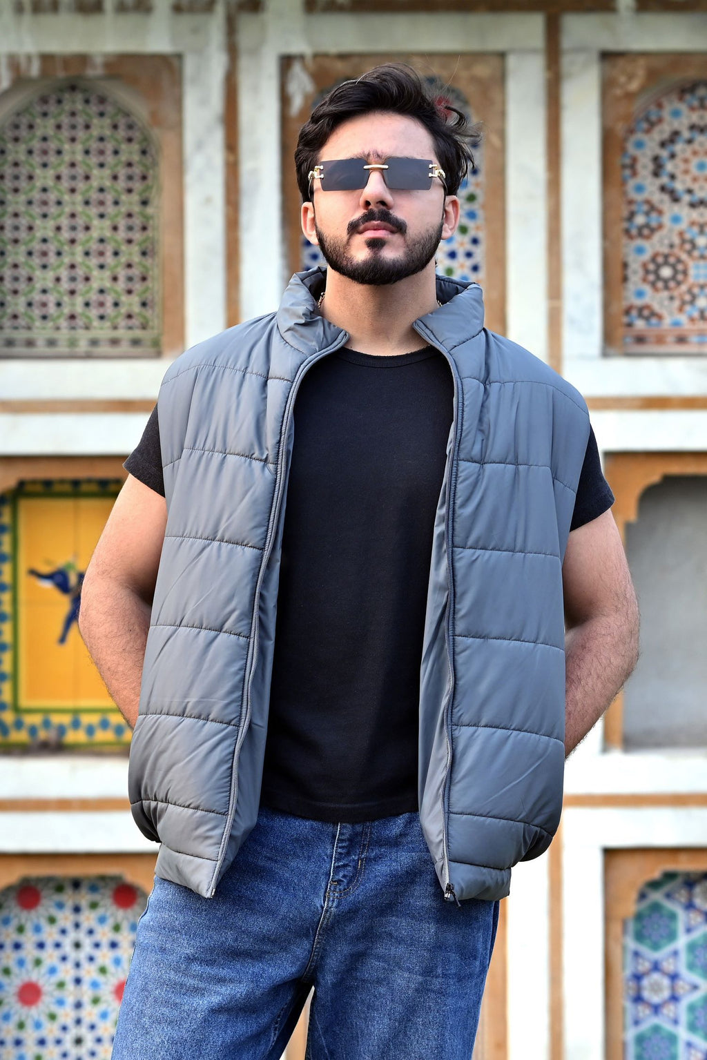 ARCTIC CORE PUFFER JACKET (SLEEVELESS JACKET) - CHARCOAL MIST