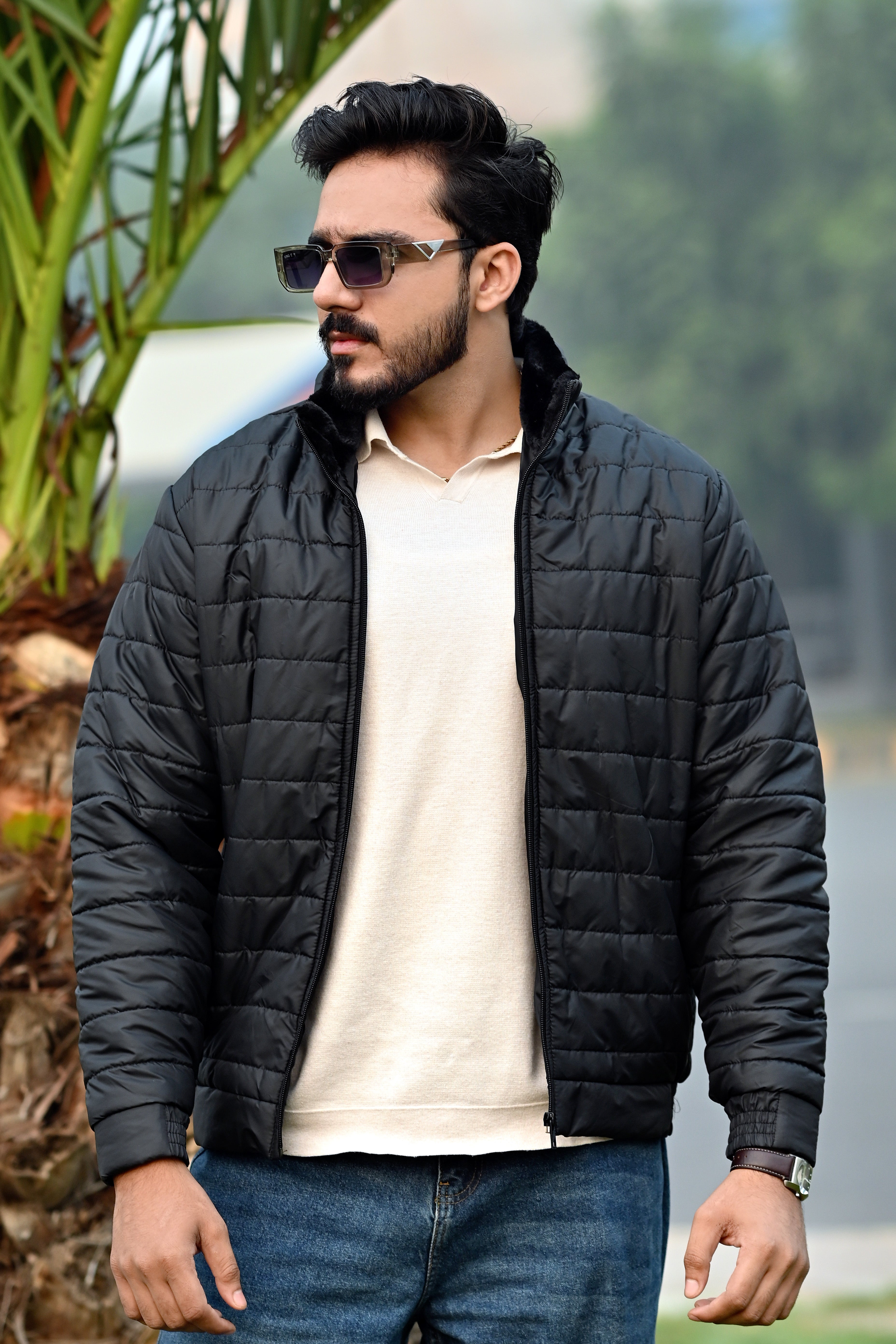 AERIS-SHELL PUFFER JACKET (FULL SLEEVES JACKET) - Jet Black