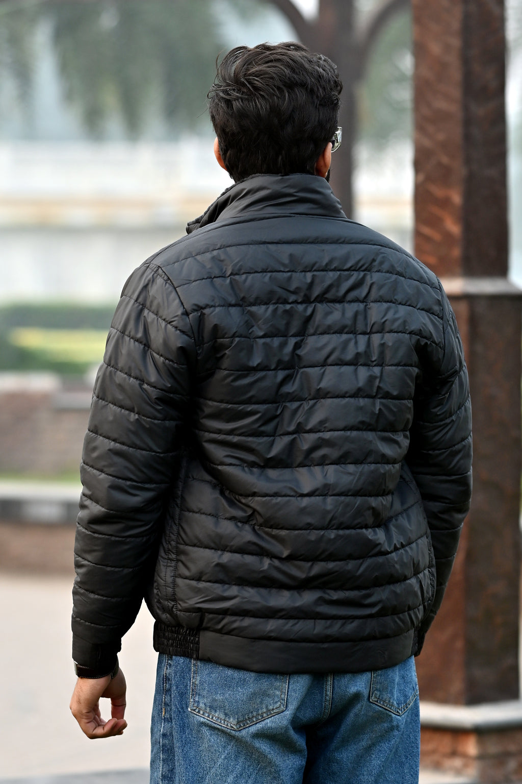 AERIS-SHELL PUFFER JACKET (FULL SLEEVES JACKET) - Jet Black