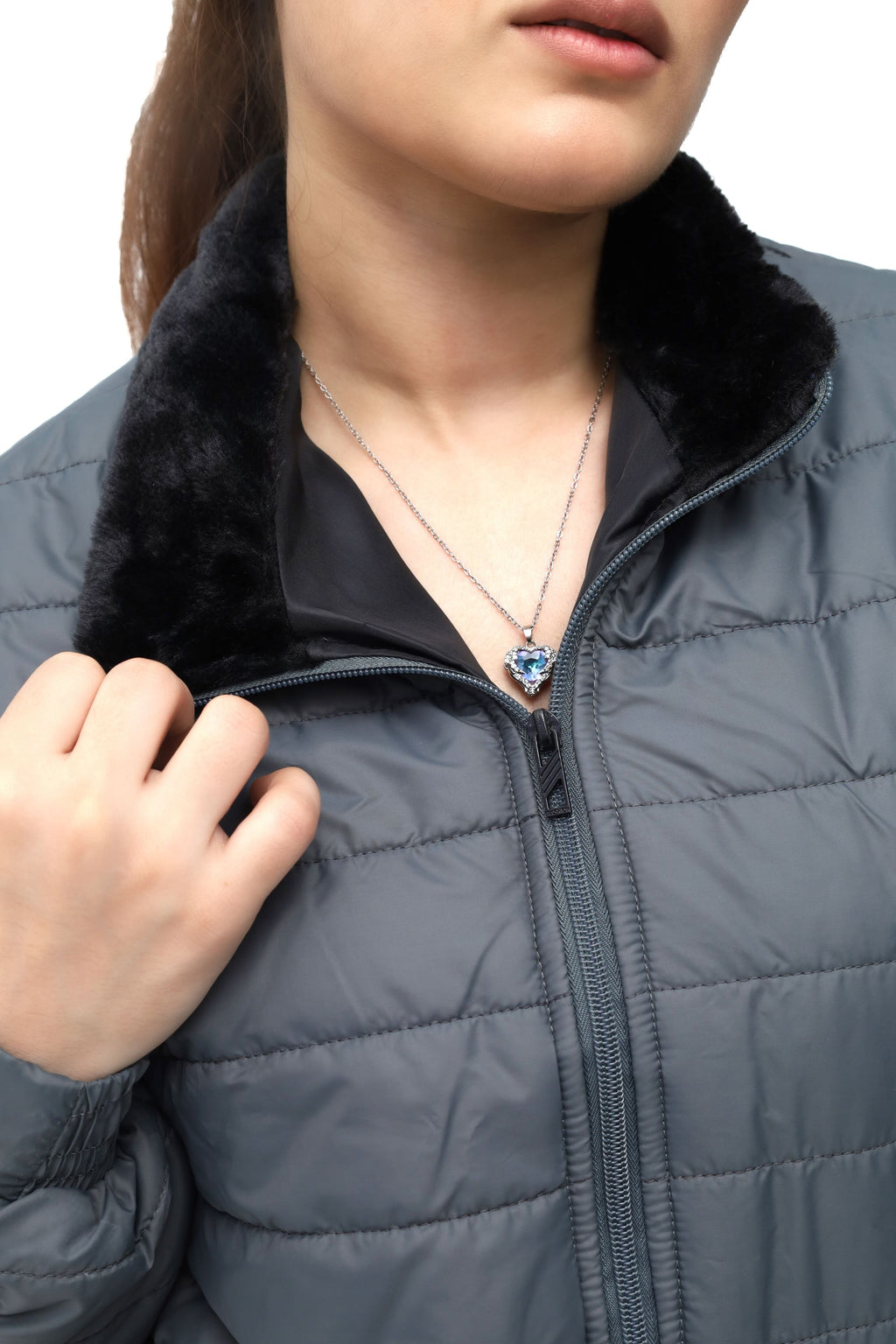 AERIS-SHELL PUFFER JACKET (FULL SLEEVES JACKET) - CHARCOAL GREY