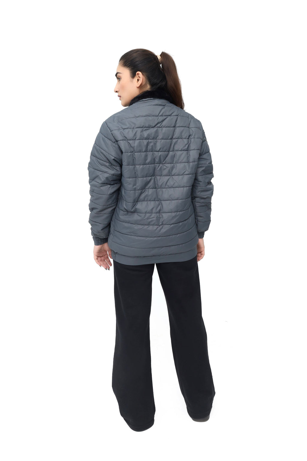 AERIS-SHELL PUFFER JACKET (FULL SLEEVES JACKET) - CHARCOAL GREY