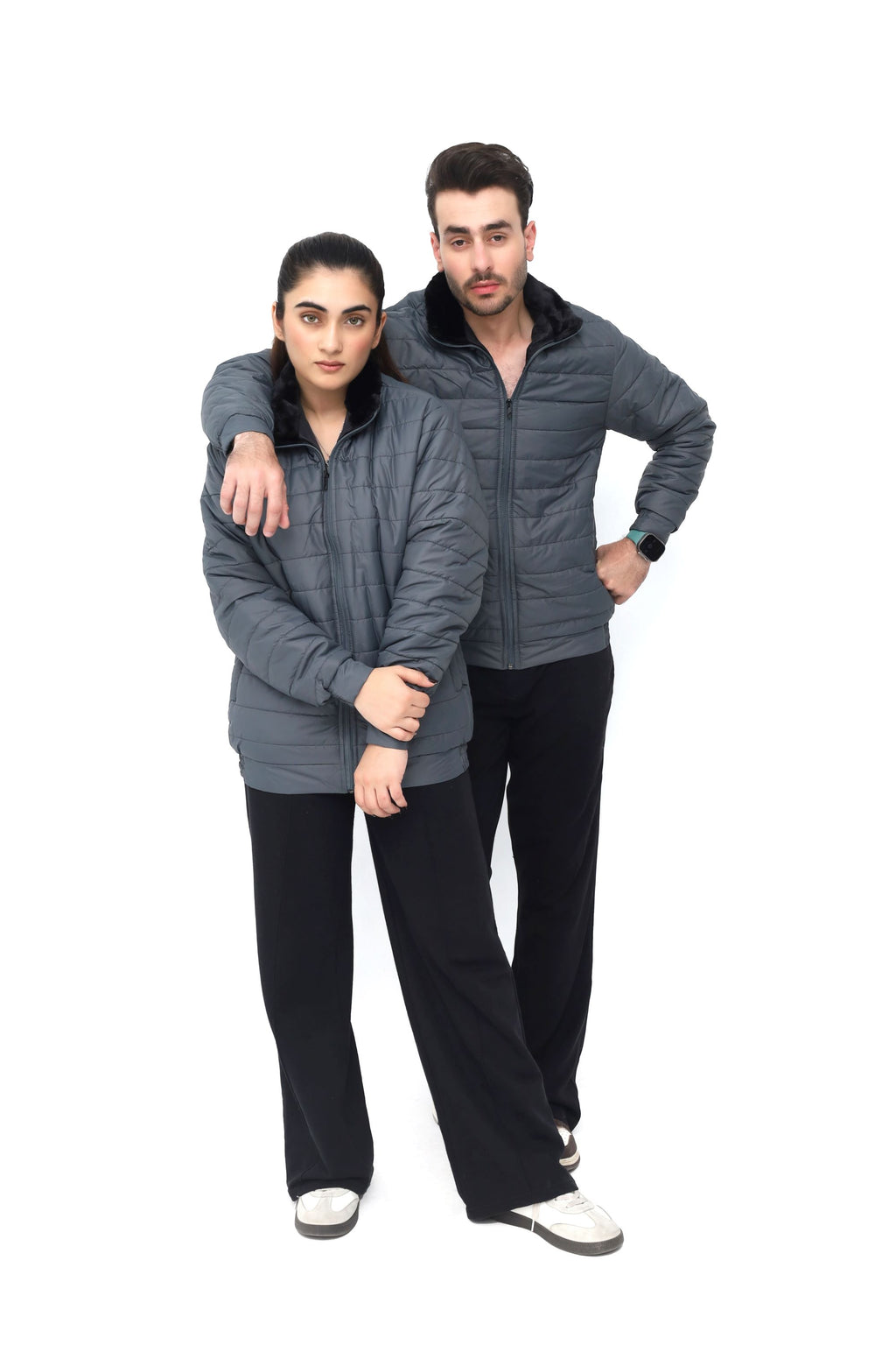 AERIS-SHELL PUFFER JACKET (FULL SLEEVES JACKET) - CHARCOAL GREY