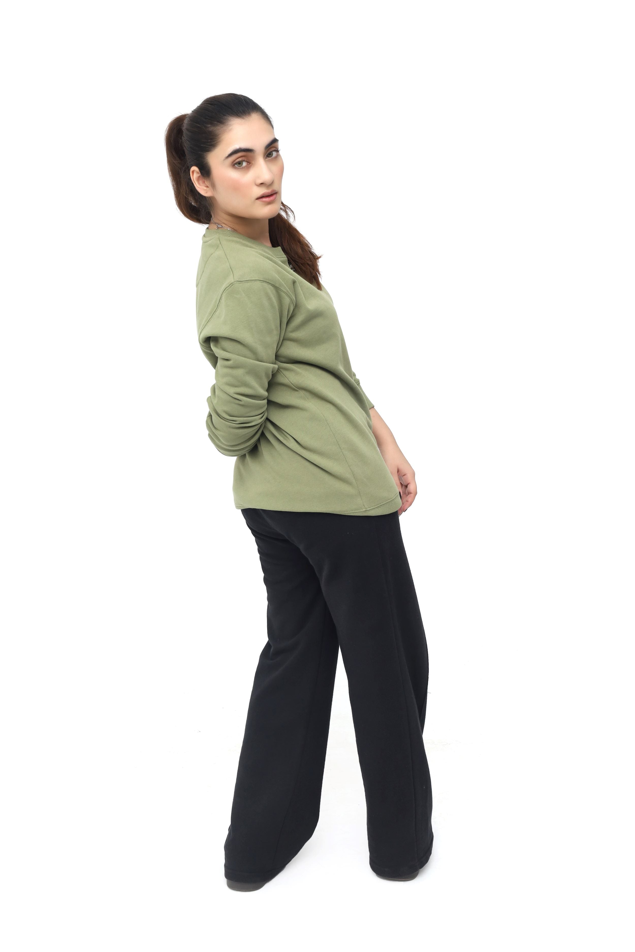 Velin Warm SWEATSHIRT -EARTH SAGE GREEN COLOUR