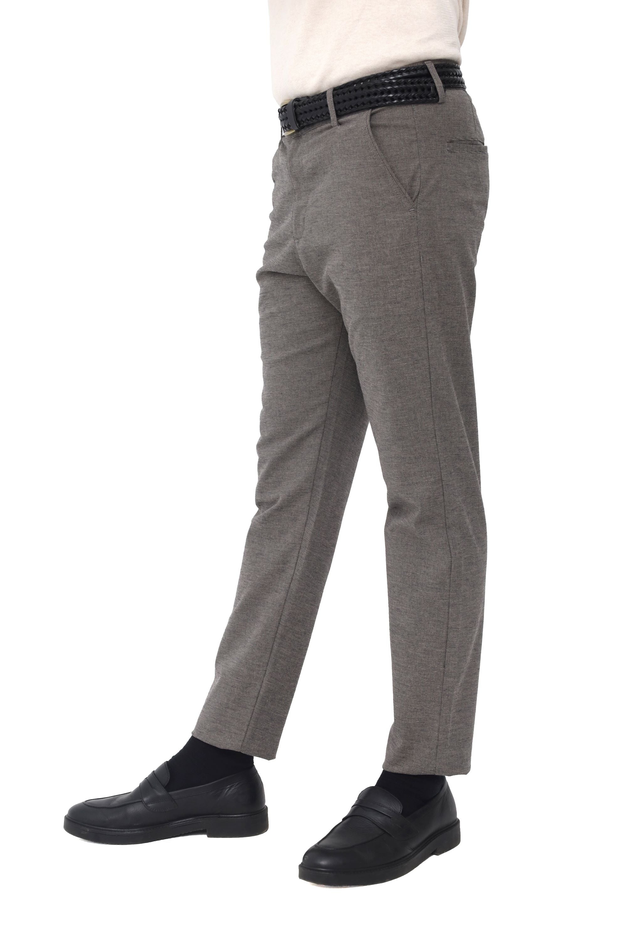 CORE-FLEX COTTON JEANS - MICRO CHECK GREY