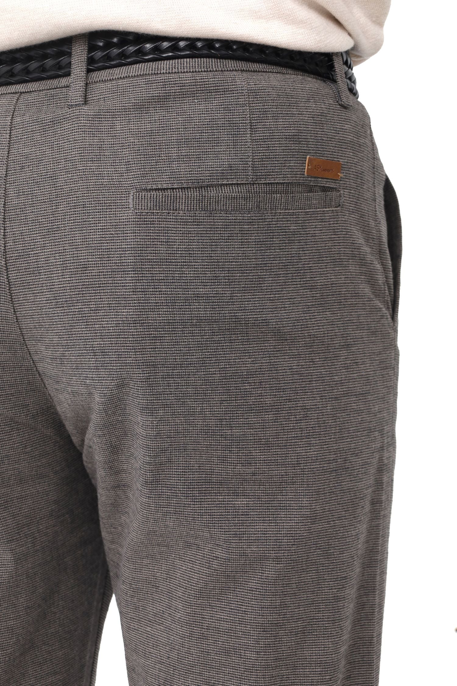 CORE-FLEX COTTON JEANS - MICRO CHECK GREY