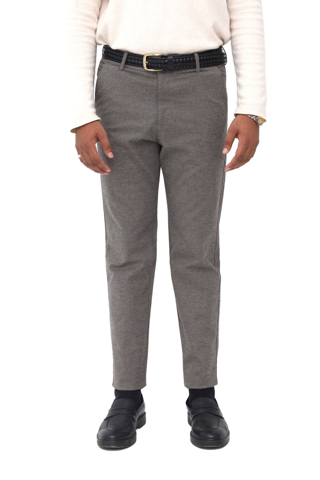 CORE-FLEX COTTON JEANS - MICRO CHECK GREY